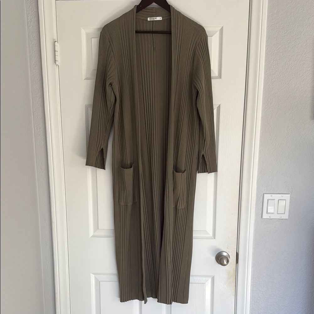 Stateside Green Knit Cardigan Duster